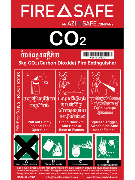 Thông số kỹ thuật bình chữa cháy CO2 được ghi trên vỏ bình